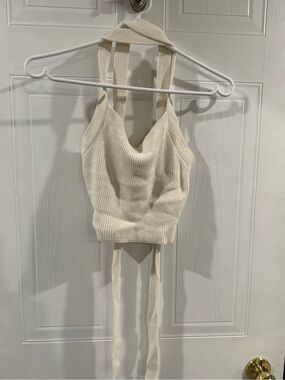 Wilfred Ivory Knit Halter Top Aritzia